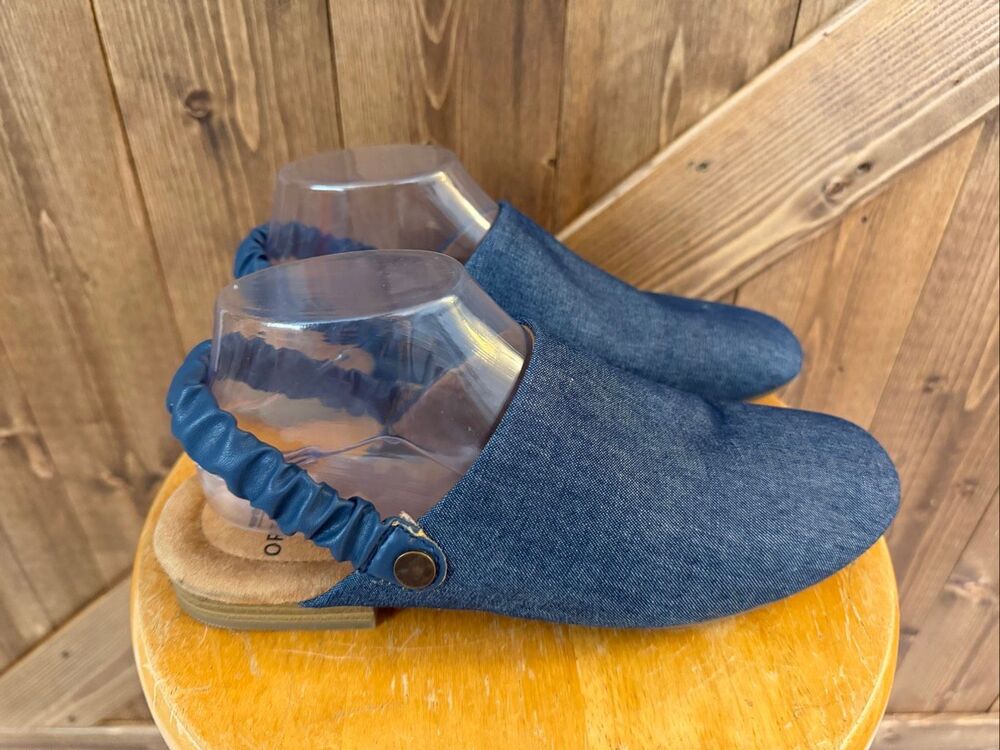 Earth Origins Women’s Size 8.5 M Blue Denim Slingback Comfort Flats